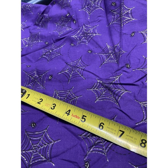 5 Yds Purple Spider Web Fabric 42” Goth Macabre Occult Witchy Halloween - Picture 5 of 5